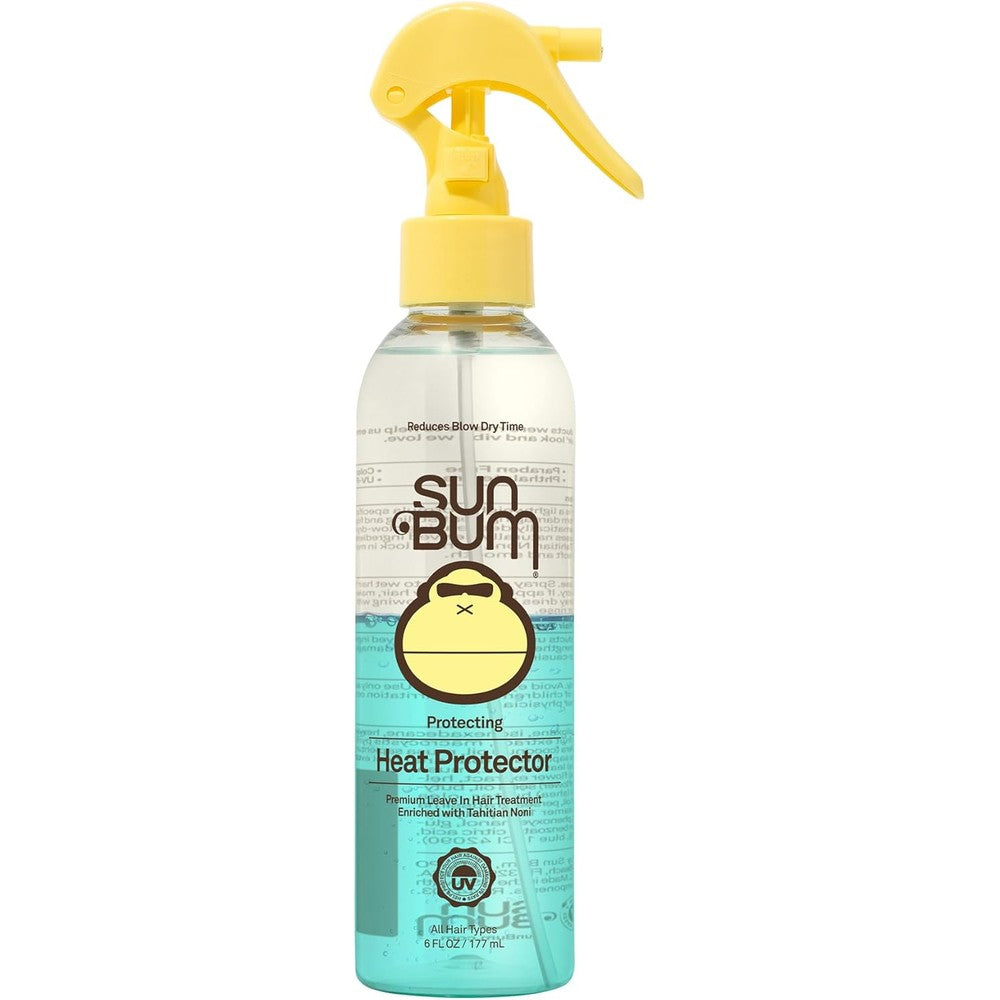 Sun Bum Heat Protector Spray bottle front view for hair styling