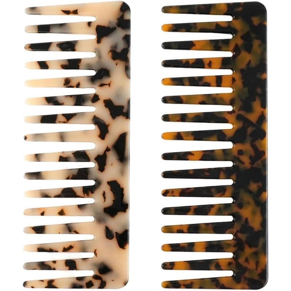 Dropy large hair detangling wide tooth comb set front view