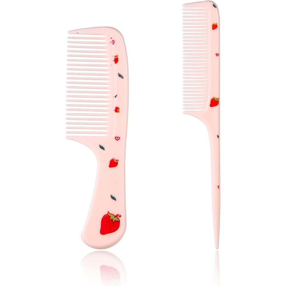 Boxob pink strawberry hair comb set front view