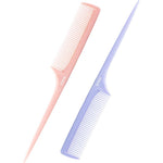 Rhos rat tail comb 2 pack set pink and purple