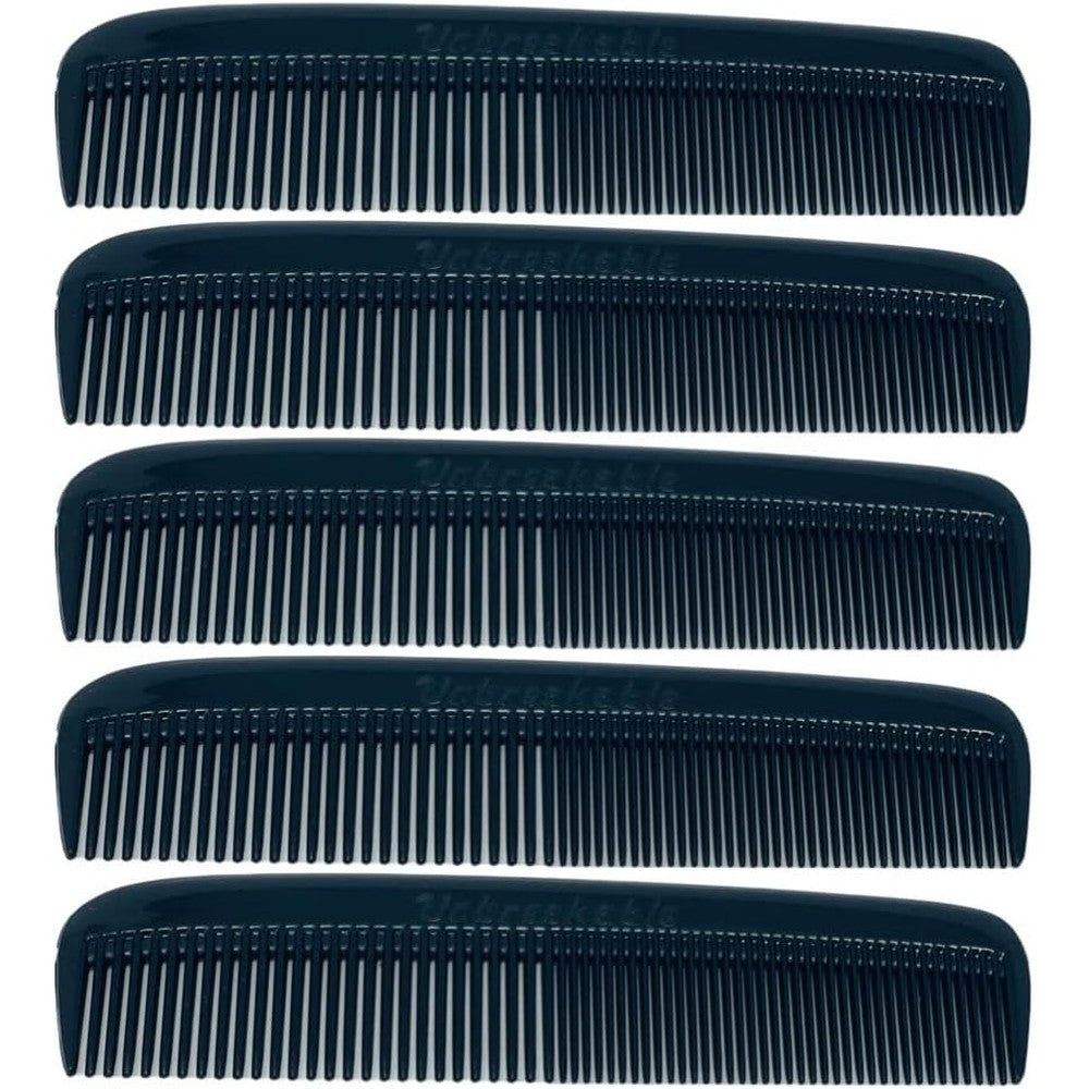 Gents 5 Pack Unbreakable Pocket Comb set front view