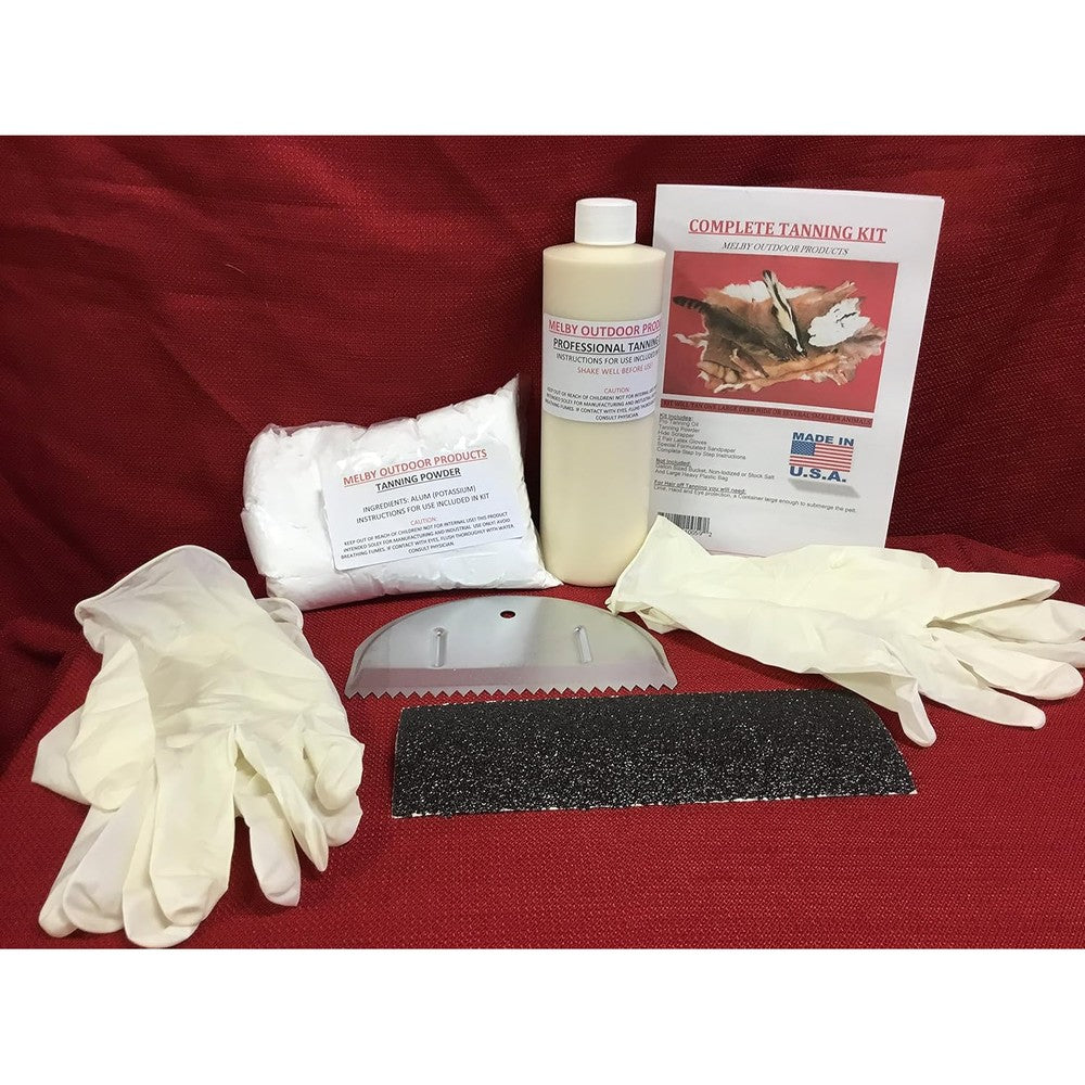 Melby Outdoors fur tanning kit front view professional leather processing set