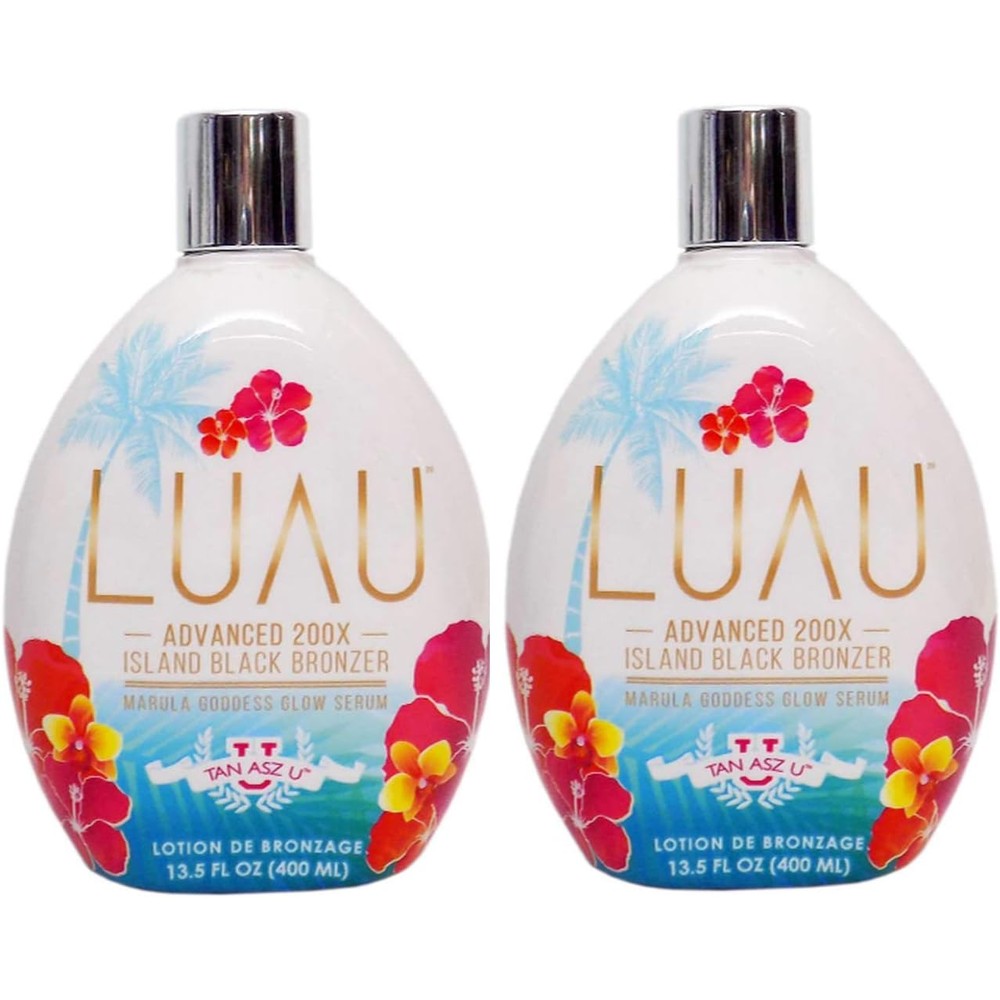 Tan Asz U Luau Island Black Bronzer two bottle set front view