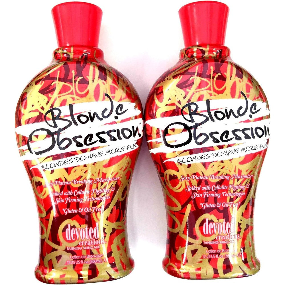Devoted Creations Blonde Obsession Indoor Tanning Lotion Bronzer twin pack front view