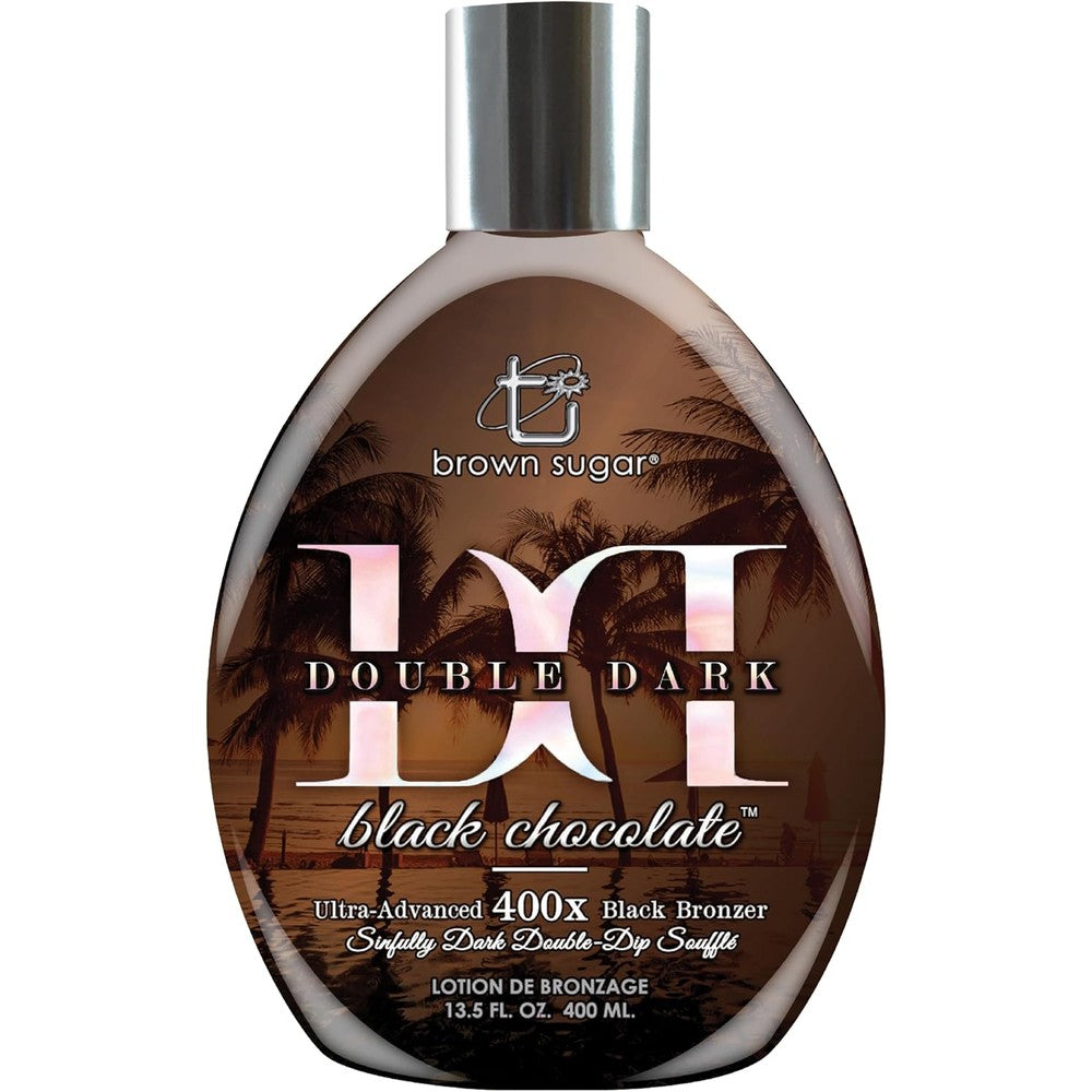 Brown Sugar Double Dark Black Chocolate tanning lotion bottle front view