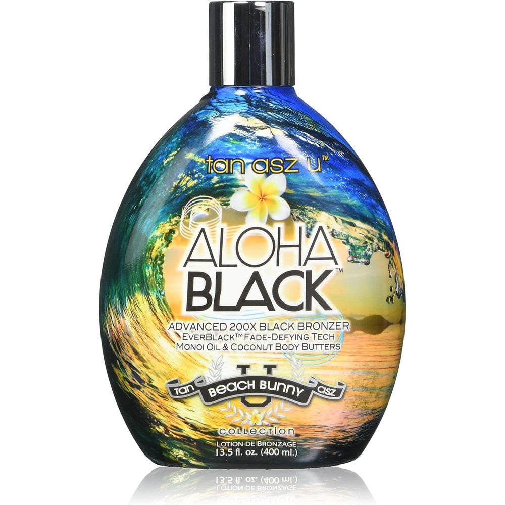 Tan Asz U Aloha Black Advanced 200x Black Bronzer bottle front view