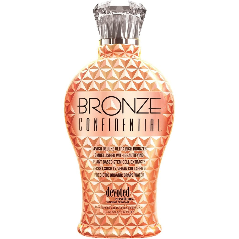 Devoted Creations Bronze Confidential tanning lotion bottle front view