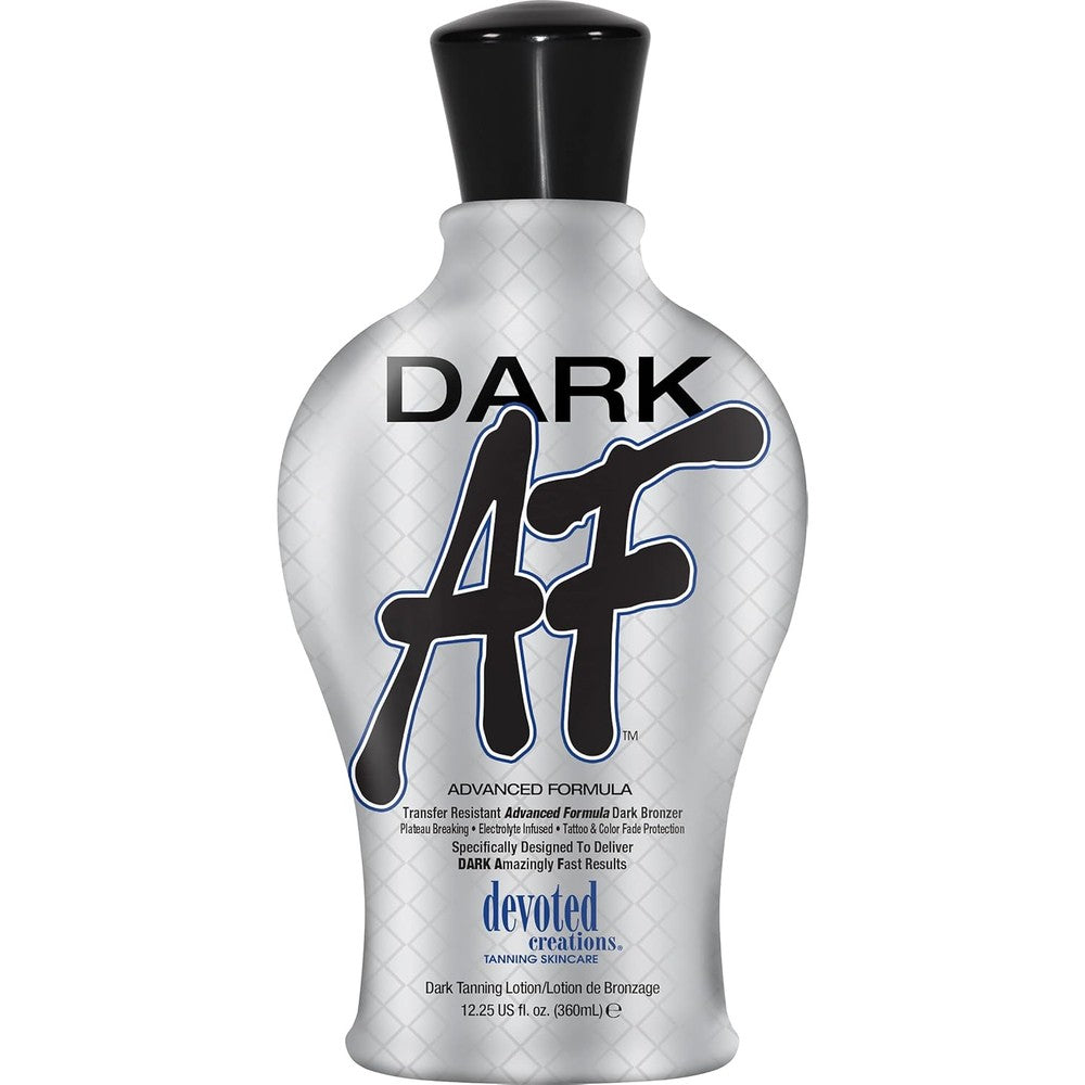 Devoted Creations Dark AF tanning lotion bottle front view