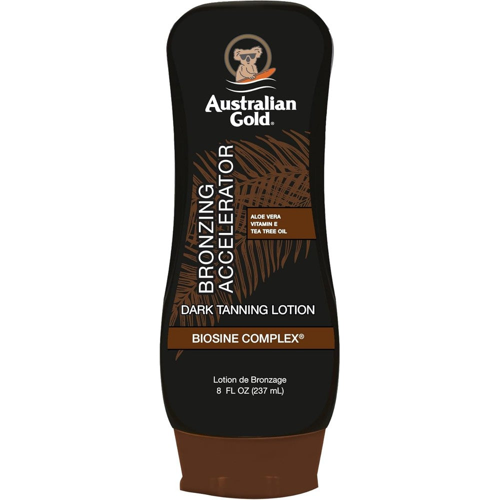 Australian Gold Dark Tanning Accelerator Lotion with Bronzer 8 Fluid Ounce front view