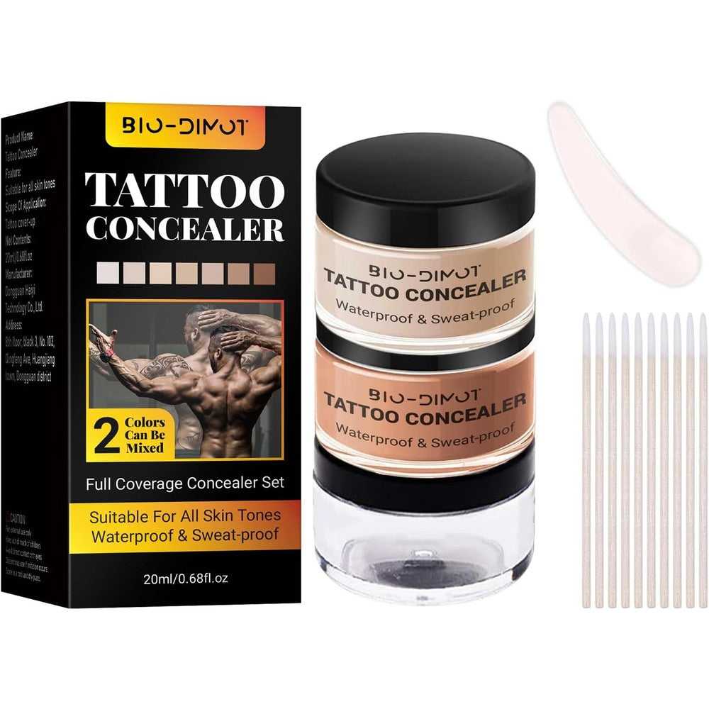Bio-Dimot Tattoo Cover Up Makeup Waterproof Full Coverage Foundation For Scars And Birthmarks 0.68 Fluid Ounces - Image 1