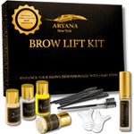 Aryana New York Eyebrow Lamination Kit front view of packaging with professional brow lift tools