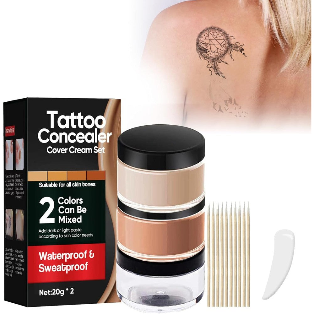 Yakitoko tattoo cover up makeup set with two colors