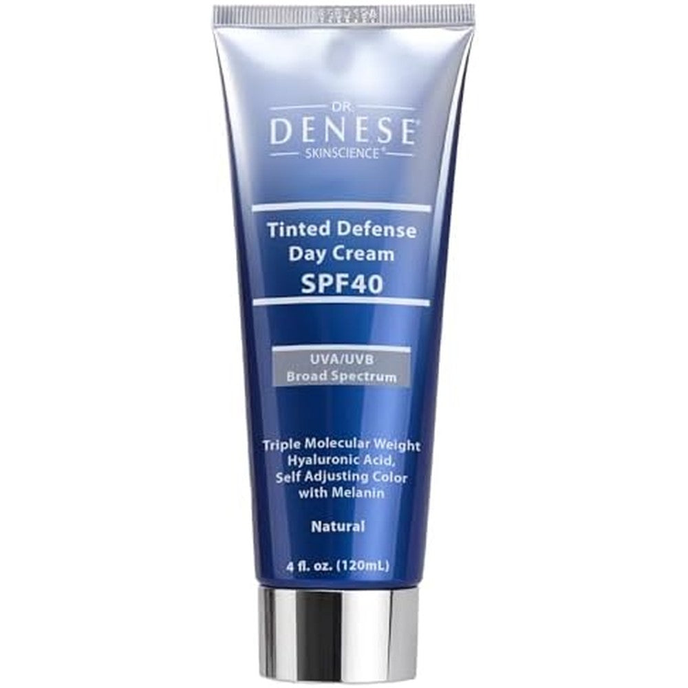 Dr. Denese SPF 40 Defense Day Cream front view showing the 4 fluid ounce bottle packaging.