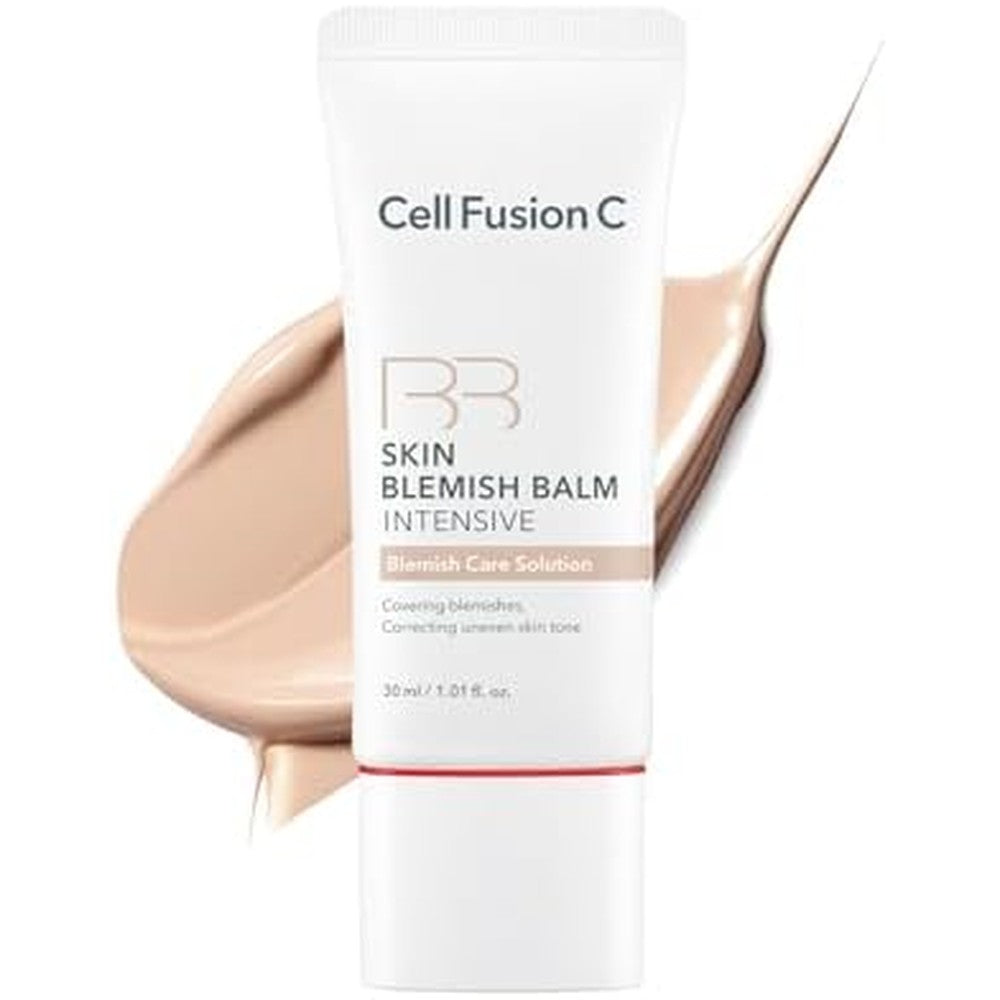 Cell Fusion C Skin Blemish Balm front packaging view for redness coverage.