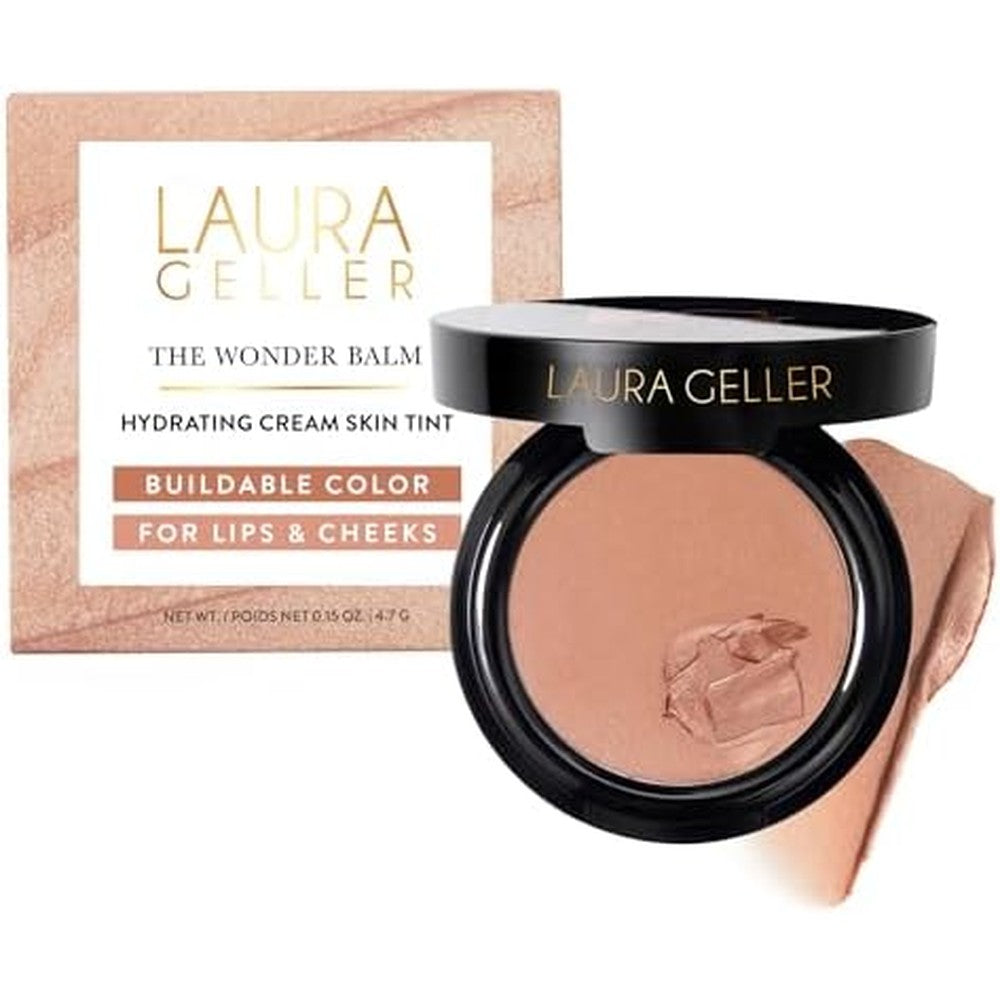 Laura Geller New York The Wonder Balm Complexion Enhancer front view compact showing the cream tint shade