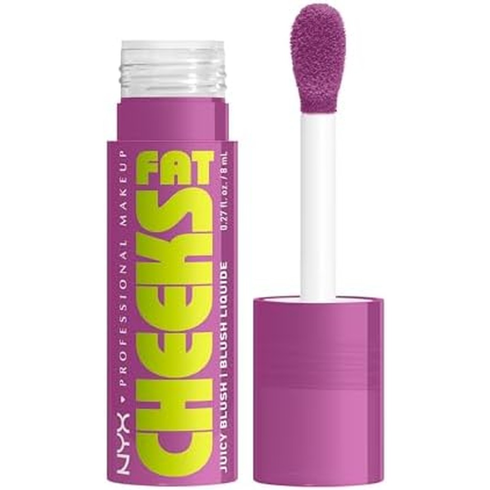 NYX Professional Makeup Fat Cheeks Liquid Blush Blueberry Burst front view showcasing packaging