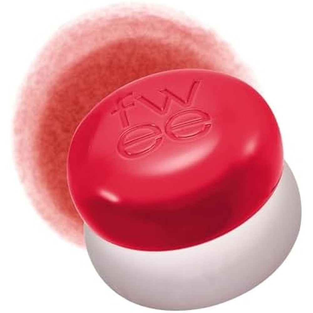 Fwee Blurry Pudding Pot front view of the makeup jar showing the warm red shade.