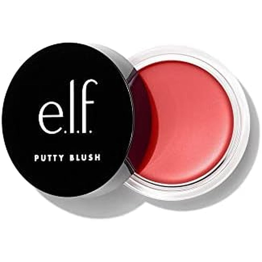 E.L.F. Putty Blush in Tahiti front view of the cosmetic jar containing cream to powder makeup.