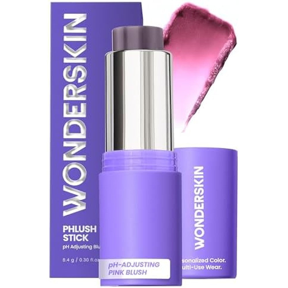 Wonderskin Cream Blush Stick pH-Activated front view showing the innovative grey cream tint formula.