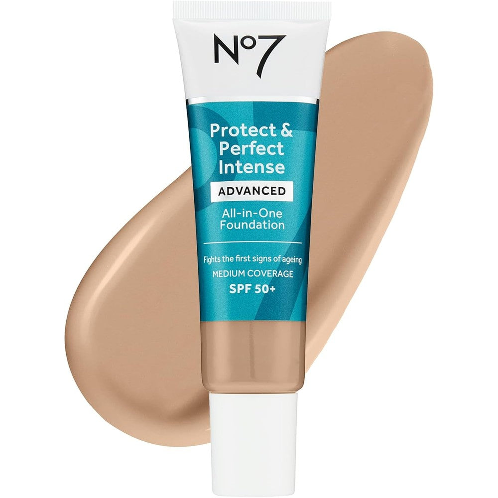 No7 Protect And Perfect Advanced All In One Foundation Warm Beige front tube view