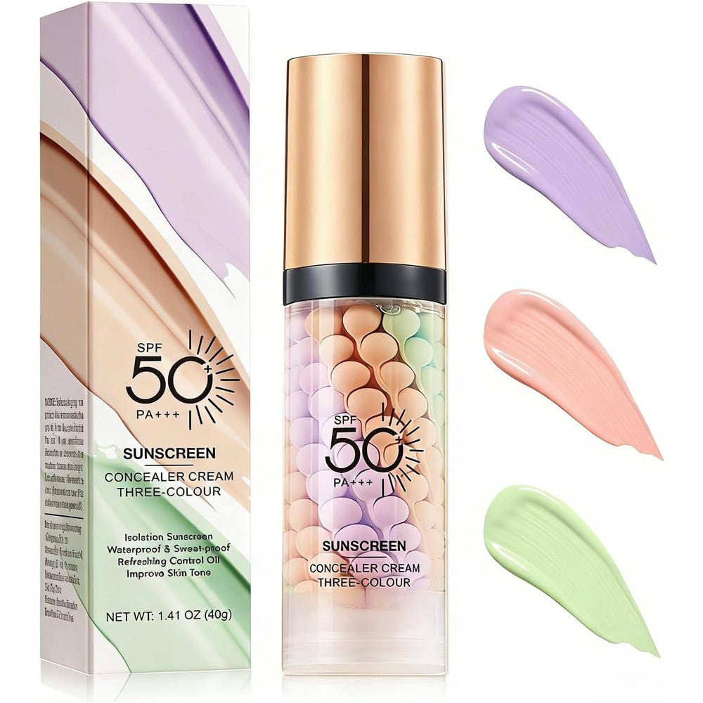 Zyranovae 3 in 1 face primer bottle front view showcasing the unique tri-color swirled cream formula