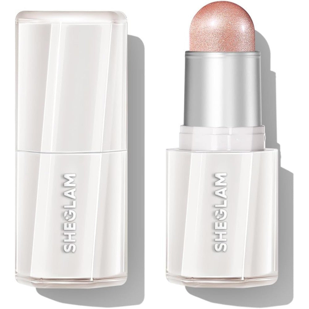 SHEGLAM Buttery Bling Highlighter Stick in Pink Satin front view for dewy cheekbone makeup