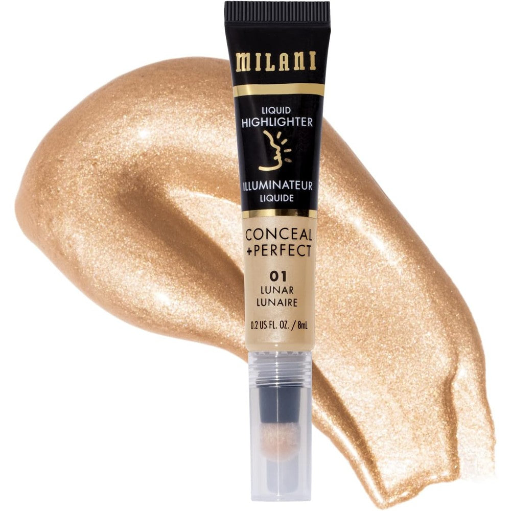 Milani Conceal Plus Perfect Liquid Highlighter Lunar front view showing cushion applicator
