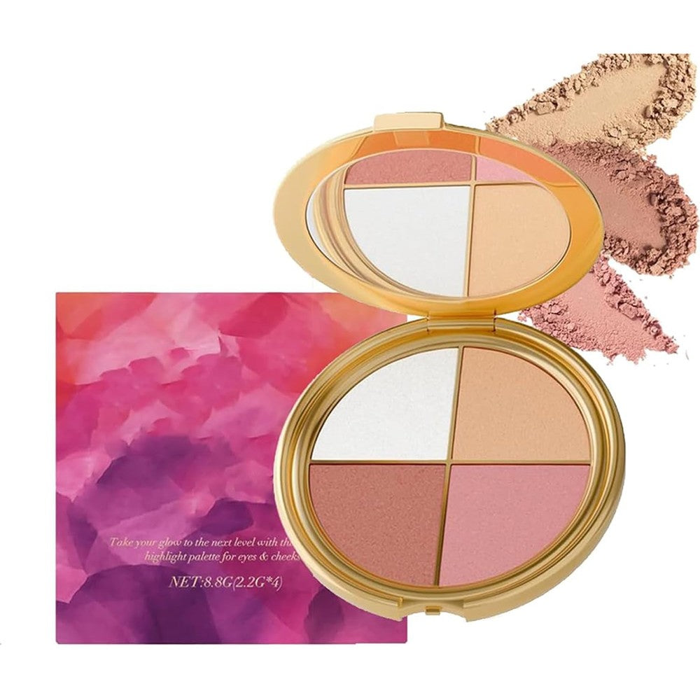 Kshan Eye and Cheek Palette authentic USA import front view showcasing four distinct makeup pans