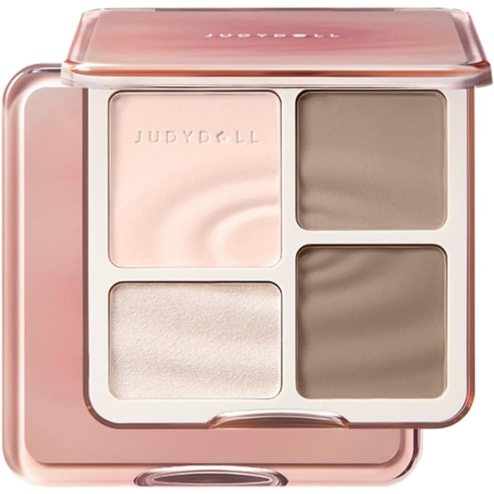 Judydoll Highlight And Contour Palette 01 Wave Shadow front view compact showing four color grids
