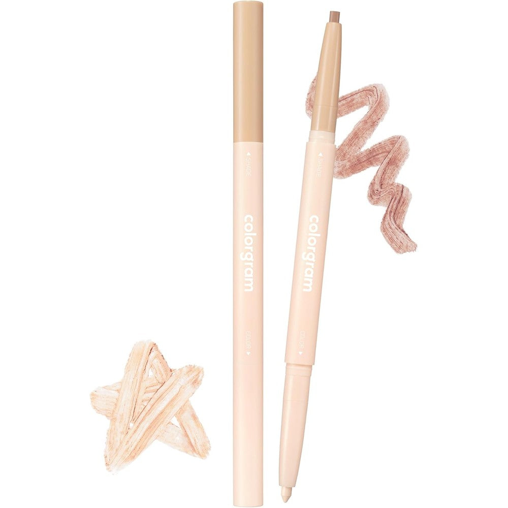 COLORGRAM Under Eye Highlighter Stick 03 Real Tone dual-sided aegyo-sal makeup pen front view