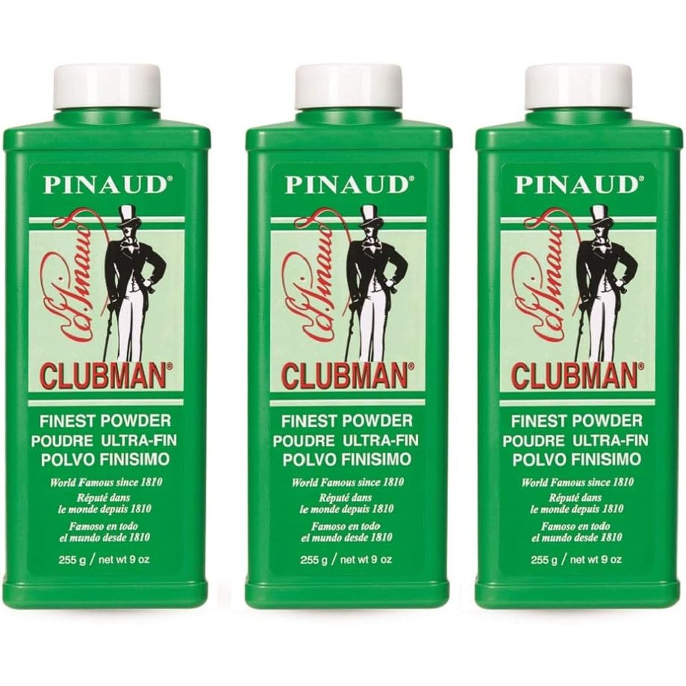 Clubman Pinaud Finest Powder 9 Ounce bottles front view