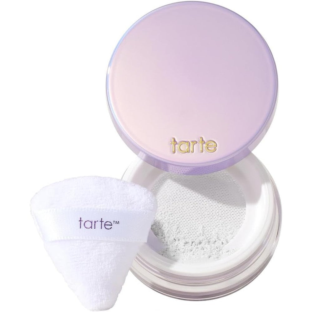 Tarte Creaseless Setting Powder front view container with purple lid