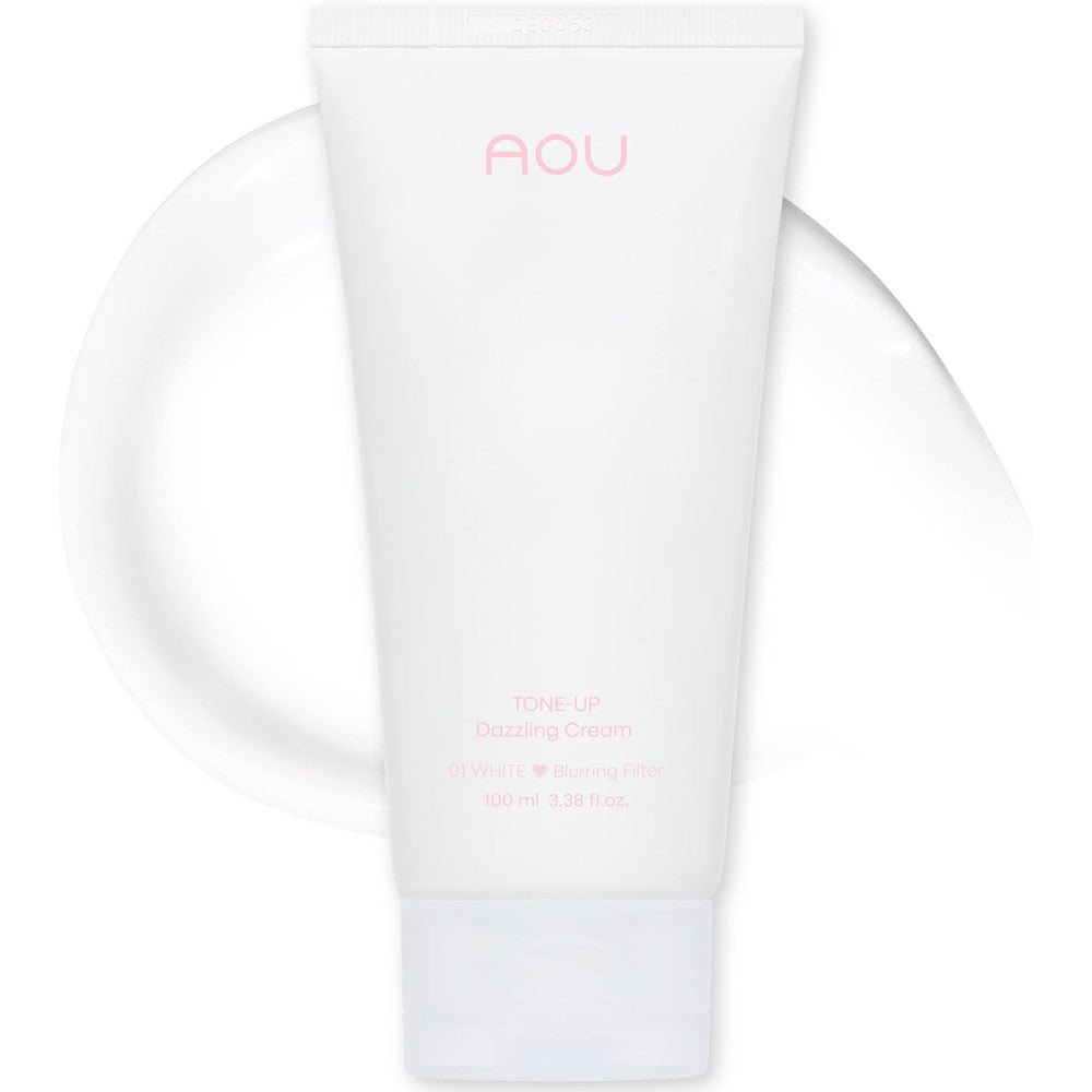 AOU Tone-Up Dazzling Cream 01 White front view brightening cream for skin tone correction.