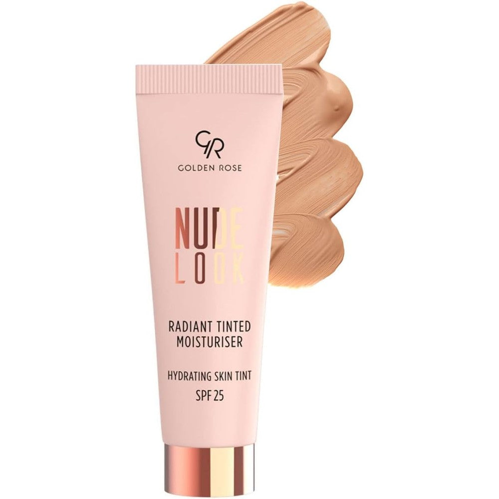 Golden Rose Nude Look Radiant Tinted Moisturizer Medium Tint front view packaging tube