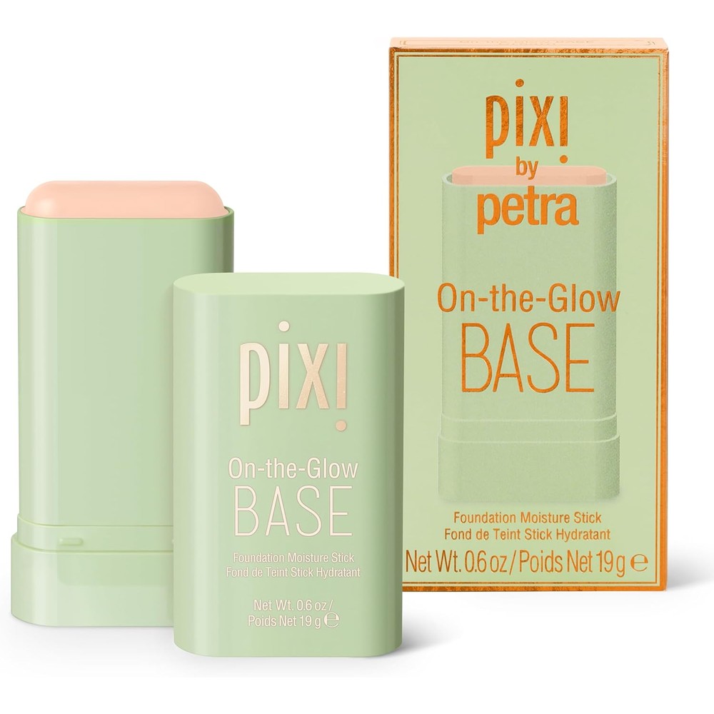 Pixi Beauty On the Glow Base foundation stick front view showing packaging.