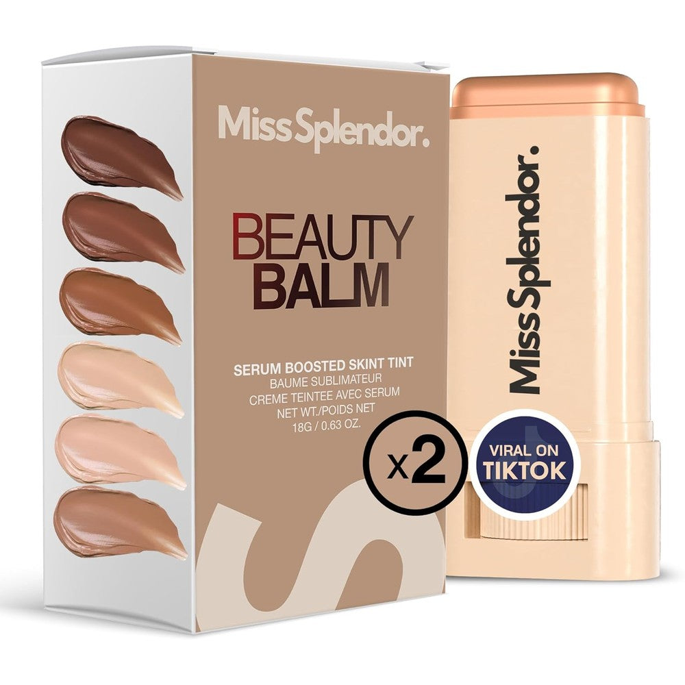 Miss Splendor Beauty Balm Skin Tint Stick Shade 3 front view showing the dual pack packaging.