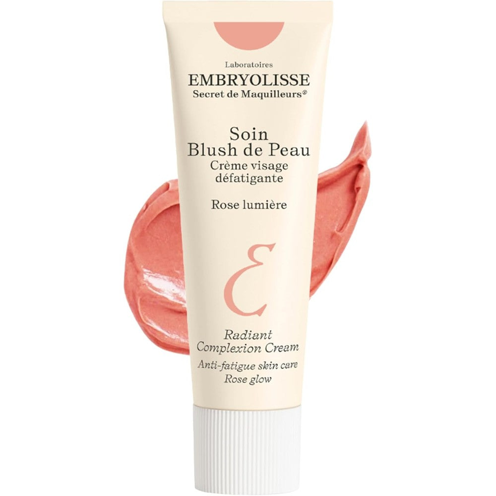 Embryolisse Radiant Complexion Rose Glow Cream front view of the packaging tube for glowing skin hydration.