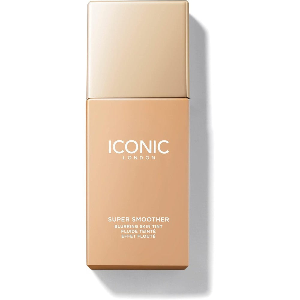 ICONIC LONDON Super Smoother Blurring Skin Tint front view of the bottle showing the sleek packaging.