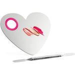 Luxspire heart shaped stainless steel makeup mixing palette front view