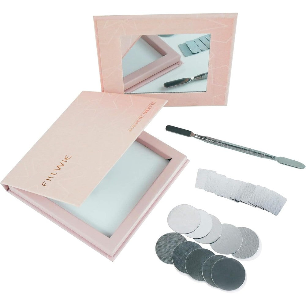 Fillwie pink magnetic refillable makeup palette front view for travel