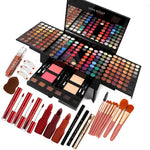 Miss Rose Unifull 190 Colors Professional Makeup Palette front view featuring open retractable compartments filled with eyeshadows.
