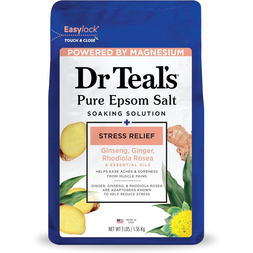 Dr Teal's Pure Epsom Salt Stress Relief front view packaging