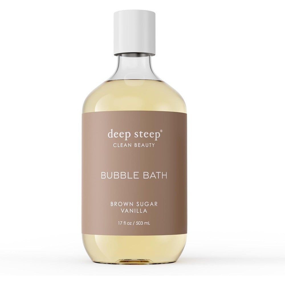 Deep Steep Bubble Bath Brown Sugar Vanilla 17 Fluid Ounce bottle front view