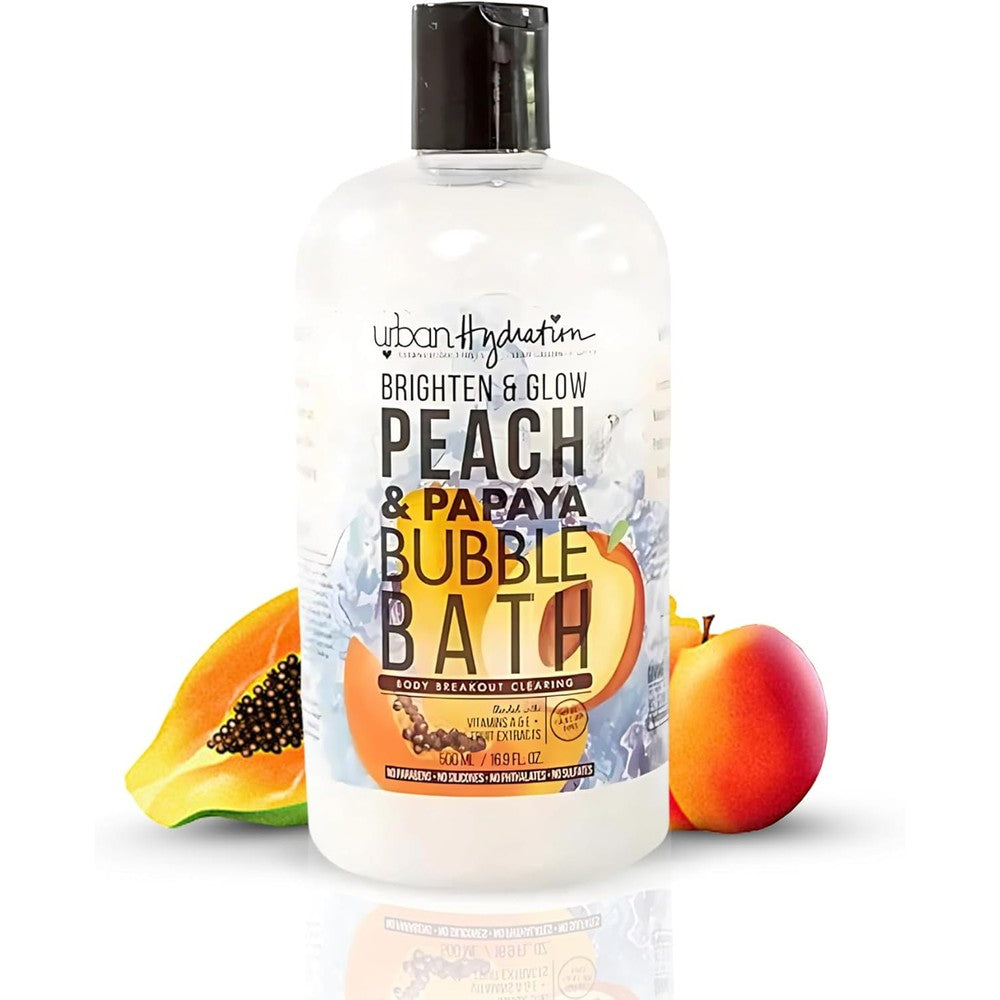 Urban Hydration Peach and Papaya Bubble Bath bottle front view