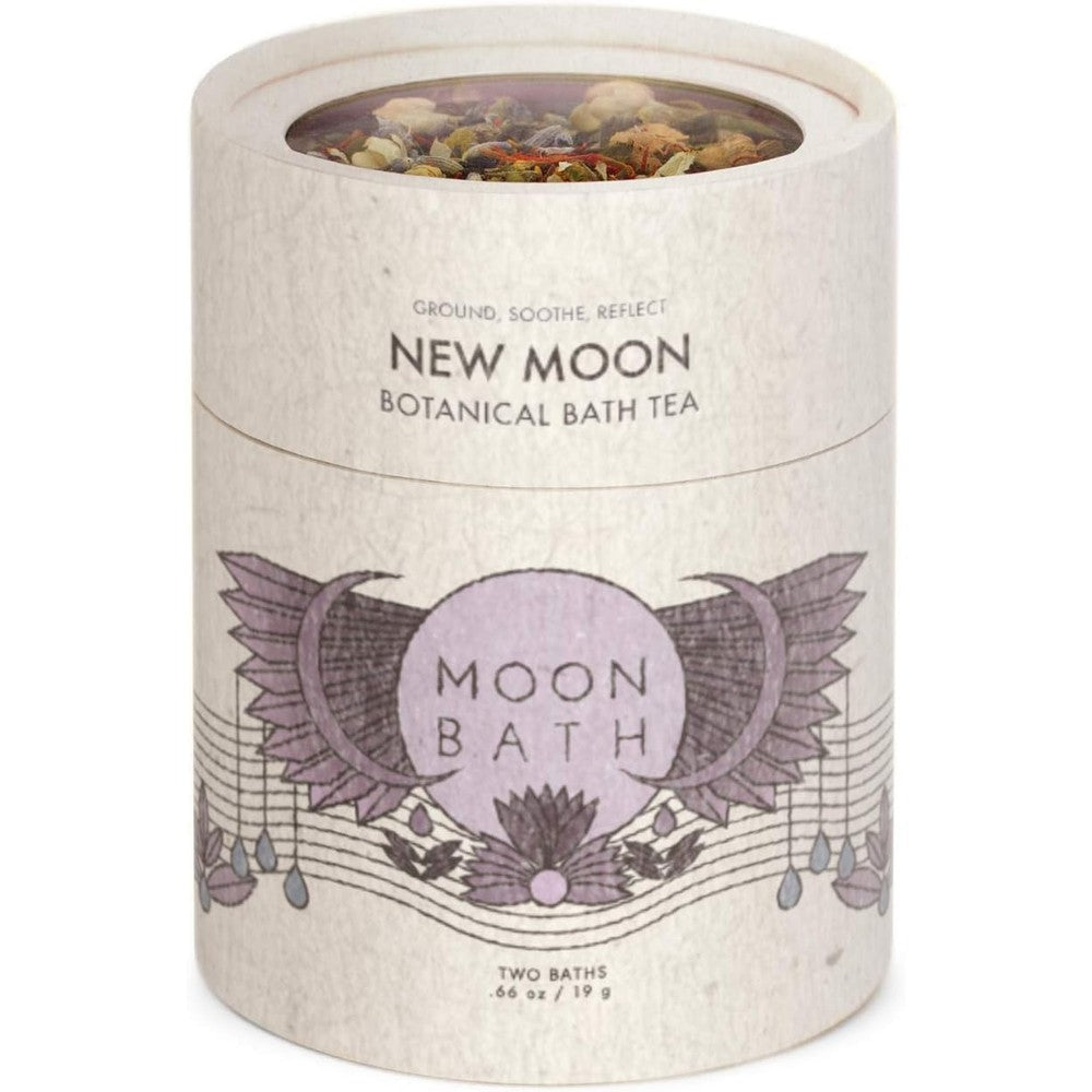 Moon Bath New Moon Botanical Bath Tea jar front view