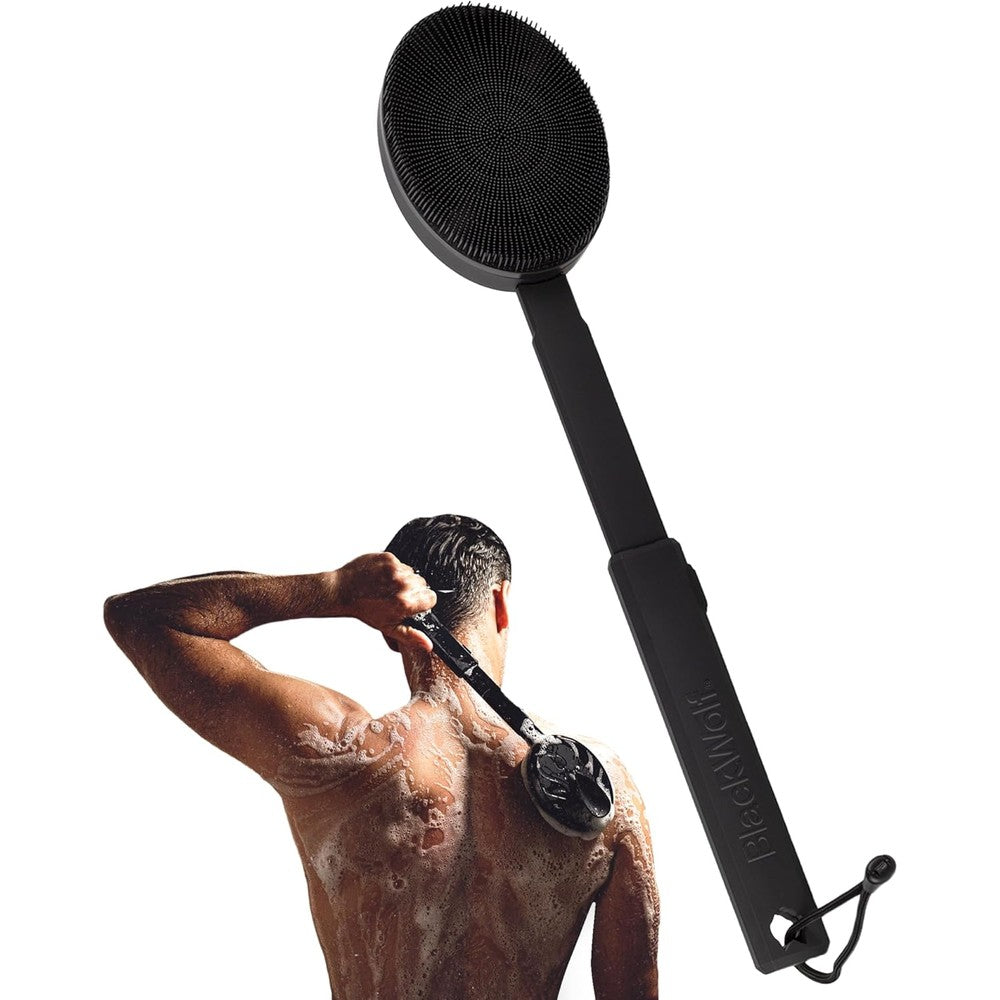 Black Wolf Sonic Scrubber Pro front view with handle