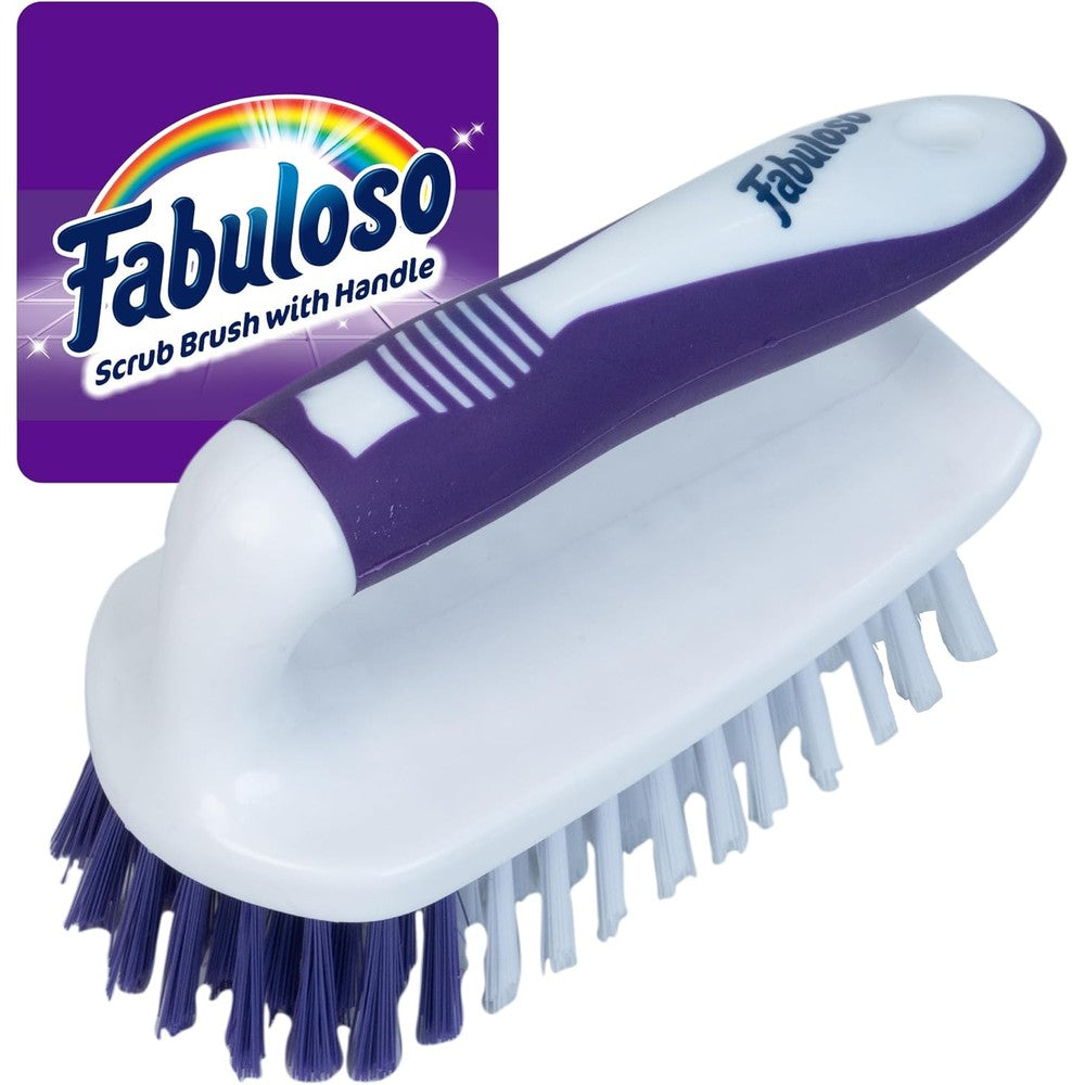 Fabuloso scrub brush with handle front view for household cleaning