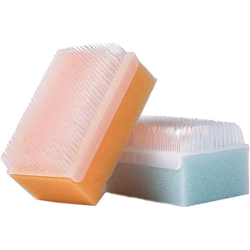 Scalp Scrubbie Loofah Sterilized Cradle Cap Brush 3-pack front view showing the soft foam sponge layer.