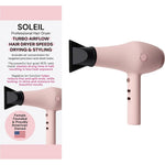 L'Ange Hair Soleil Professional Ionic Hair Dryer front view in blush pink color