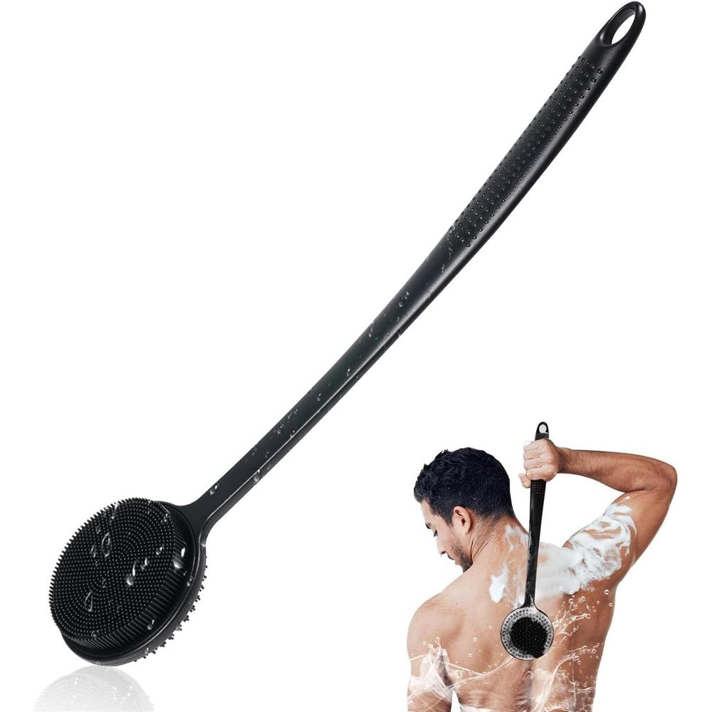 Vwmyq silicone back scrubber front view with long handle